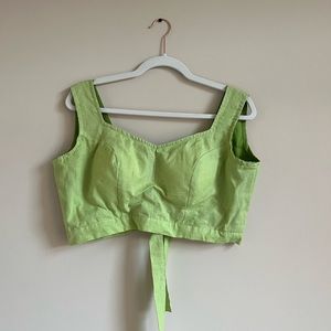 Green sari blouse